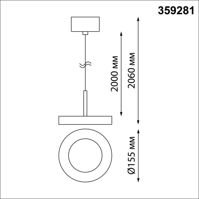 Светильник накладной светодиодный IP20 LED 18W 85-265V 1350Лм 3000К MIRROR OVER NT23 280 NOVOTECH 359281, схема товара Светильник накладной светодиодный IP20 LED 18W 85-265V 1350Лм 3000К MIRROR OVER NT23 280 NOVOTECH 359281, схема товара