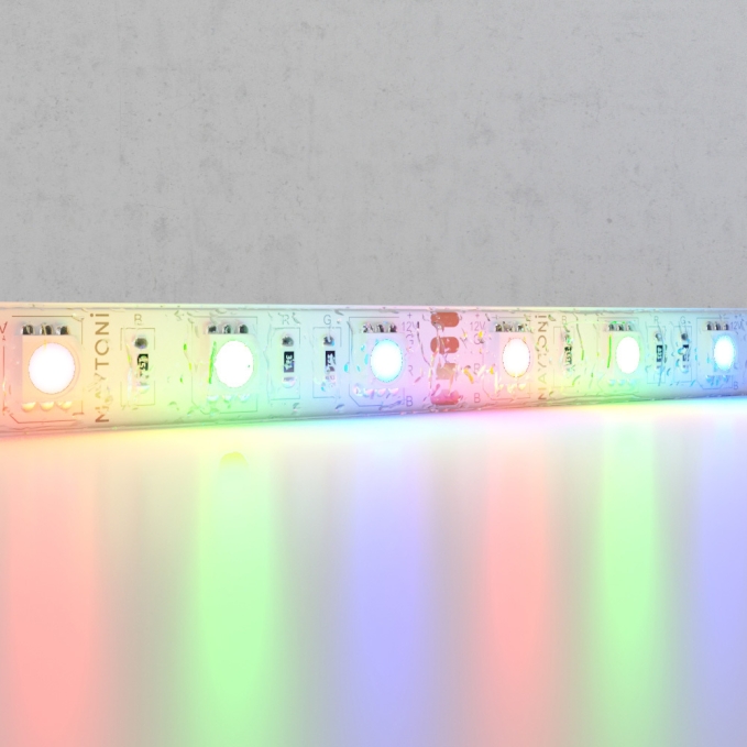 Светодиодная лента 12В 5050 14,4Вт/м Цветная (RGB) 5м IP65, 10135, изображение 1