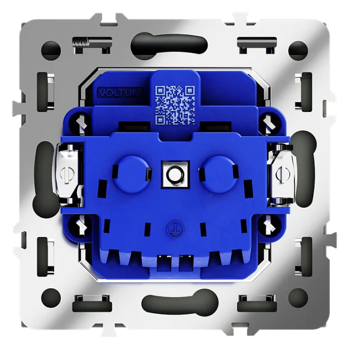 Розетка встраиваемая VOLTUM S70 с заземлением, защитными шторками и крышкой 16А, (титан), Voltum, VLS040306