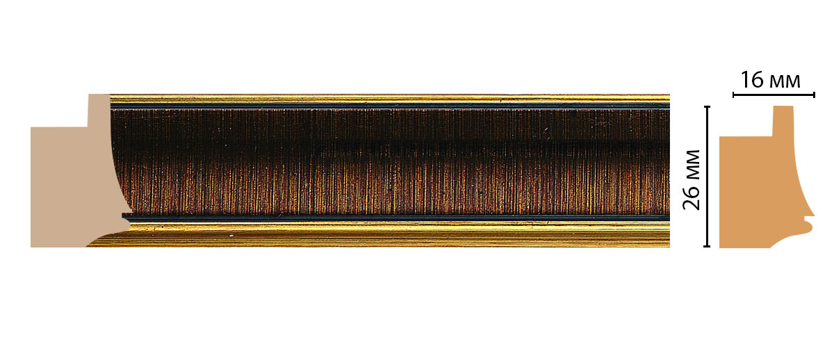 Багет Decomaster 564-278, 26x16x2900 мм Багет Decomaster 564-278, 26x16x2900 мм