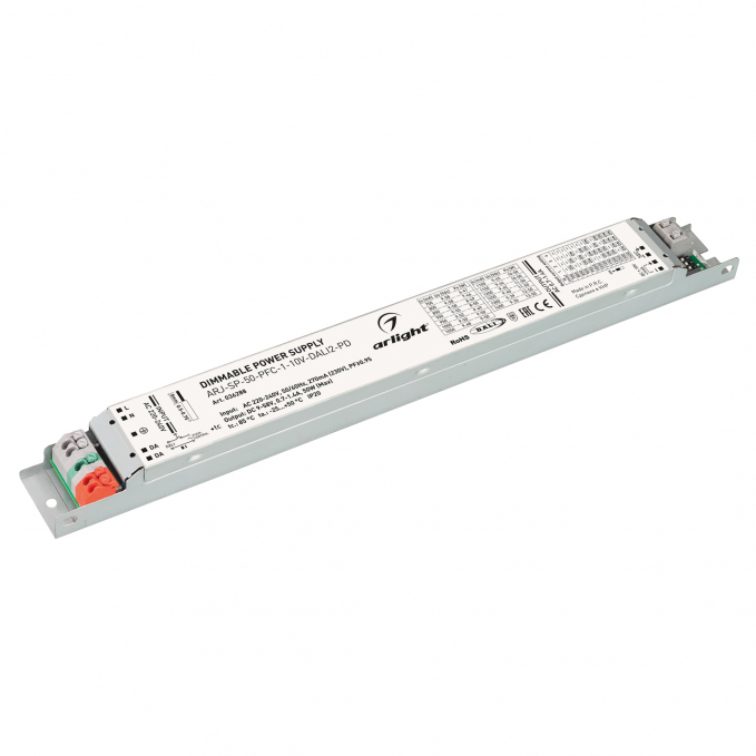 Блок питания ARJ-SP-50-PFC-1-10V-DALI2-PD (50W, 9-58V, 0.7-1.4A), Arlight, 036288, изображение 1 Блок питания ARJ-SP-50-PFC-1-10V-DALI2-PD (50W, 9-58V, 0.7-1.4A), Arlight, 036288, изображение 1