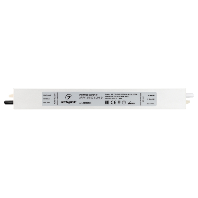 Блок питания ARPV-24060-SLIM-D (24V, 2.5A, 60W), Arlight, 025027(1), изображение 2 Блок питания ARPV-24060-SLIM-D (24V, 2.5A, 60W), Arlight, 025027(1), изображение 2