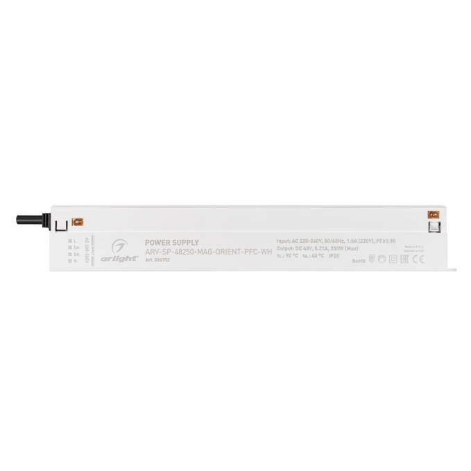 Блок питания ARV-SP-48250-MAG-ORIENT-PFC-WH (48V, 5.21A, 250W), Arlight, 036702, изображение 2 Блок питания ARV-SP-48250-MAG-ORIENT-PFC-WH (48V, 5.21A, 250W), Arlight, 036702, изображение 2
