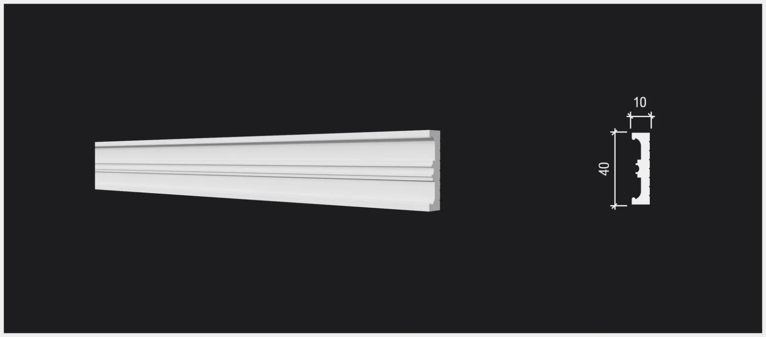 Молдинг Decor-Dizayn DD629, 40x10x2000 мм
