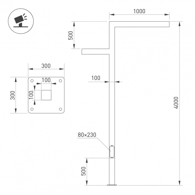 Опора OXOR-STER-Z-1600x100x100-L4000-50W Warm3000 (BK, 230V) IP65, Arlight, 051428, изображение 2 Опора OXOR-STER-Z-1600x100x100-L4000-50W Warm3000 (BK, 230V) IP65, Arlight, 051428, изображение 2