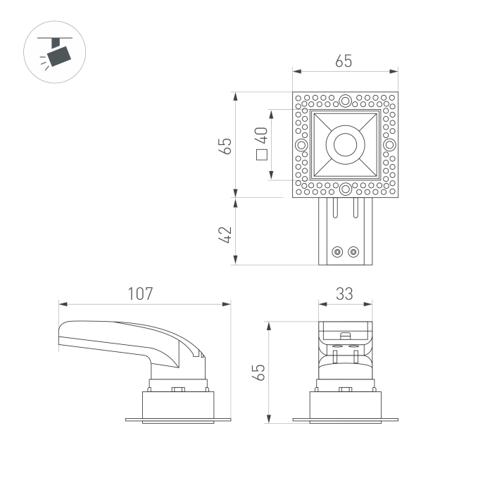 Светильник MS-RIALTO-TRIMLESS-S40x40-9W Day4000 (BK, 36deg, 230V), Arlight, 044687, изображение 2
