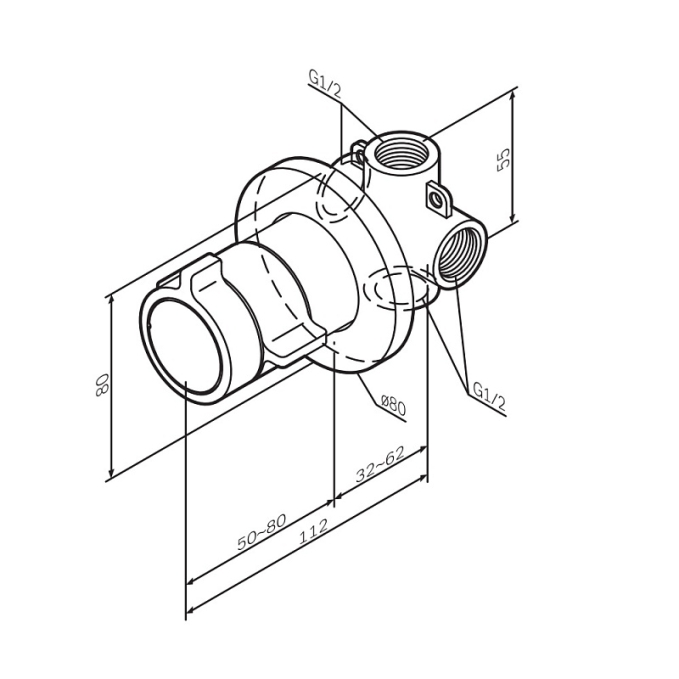 Смеситель для душа AM.PM X-Joy F85A65600 хром встраиваемый, термостат Смеситель для душа AM.PM X-Joy F85A65600 хром встраиваемый, термостат