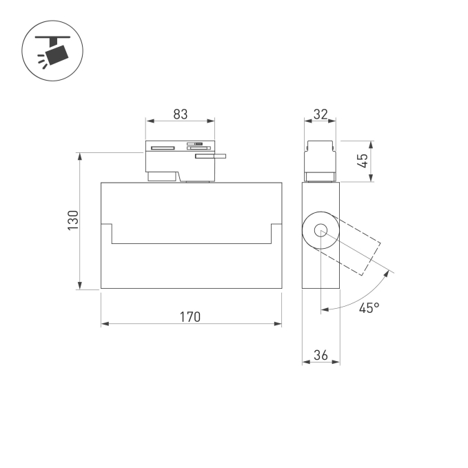 Светильник LGD-LOFT-TRACK-4TR-S170-20W Day4000 (BK, 24 deg), Arlight, 026232, изображение 2 Светильник LGD-LOFT-TRACK-4TR-S170-20W Day4000 (BK, 24 deg), Arlight, 026232, изображение 2