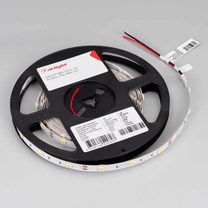 Светодиодная лента RT-B30-10mm 12V Warm3000 (7.2 W/m, IP20, 5060, 5m), Arlight, 028582(2), изображение 3 Светодиодная лента RT-B30-10mm 12V Warm3000 (7.2 W/m, IP20, 5060, 5m), Arlight, 028582(2), изображение 3