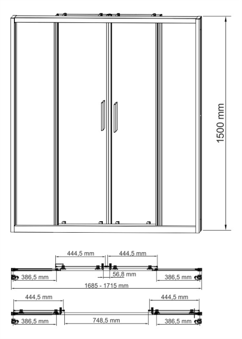 Стеклянная шторка WasserKRAFT Lippe 45S02-170 Стеклянная шторка WasserKRAFT Lippe 45S02-170