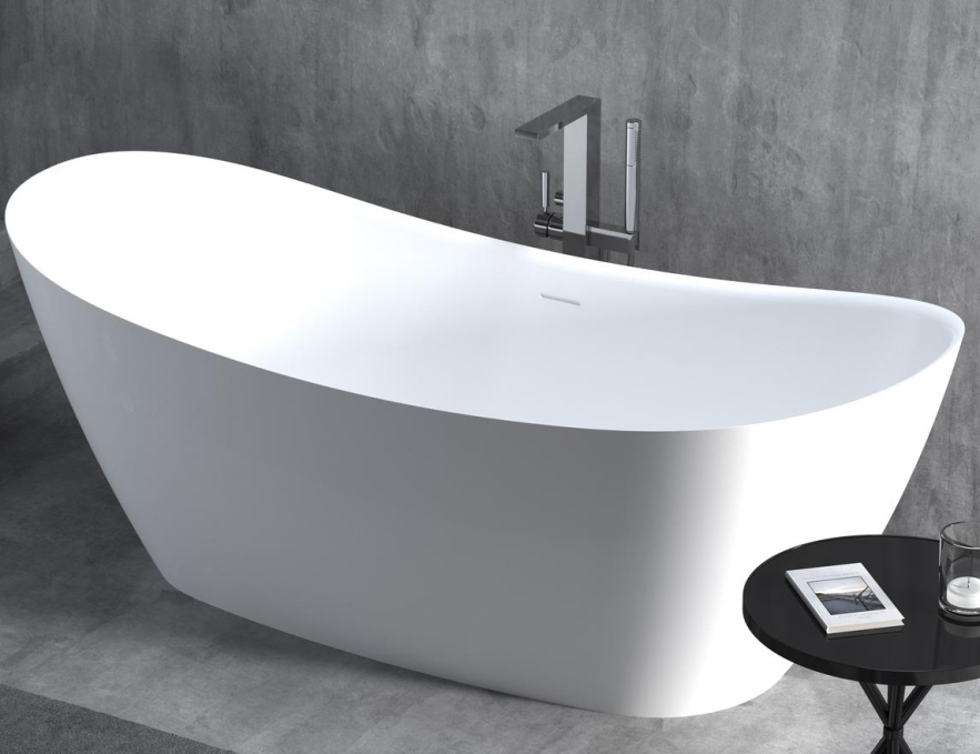 Ванна из искусственного камня Salini Noemi 185x80 101811SM белая матовая отдельно стоящая Ванна из искусственного камня Salini Noemi 185x80 101811SM белая матовая отдельно стоящая