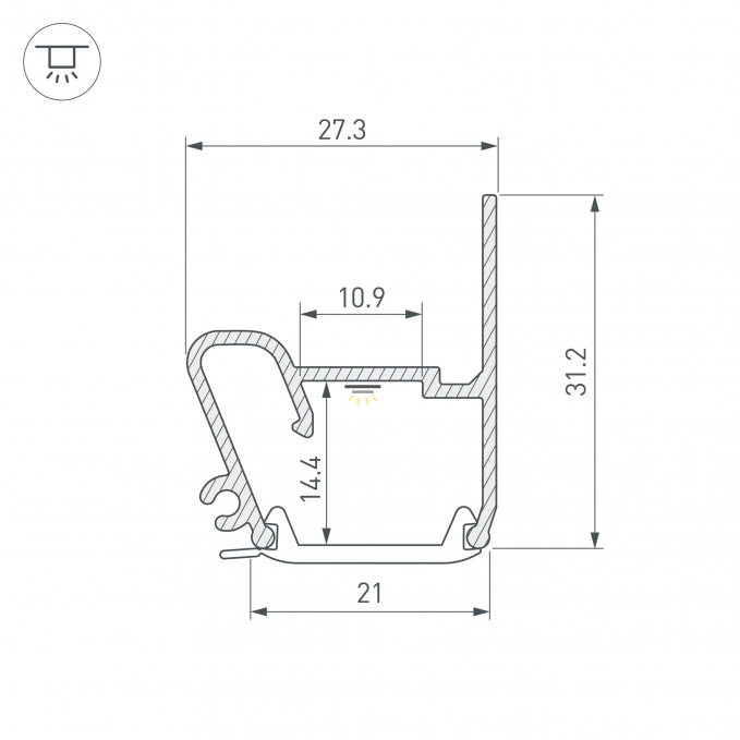 Профиль STRETCH-S-20-WALL-SIDE-2000 (RESPECT-ST), Arlight, 040701, изображение 4 Профиль STRETCH-S-20-WALL-SIDE-2000 (RESPECT-ST), Arlight, 040701, изображение 4