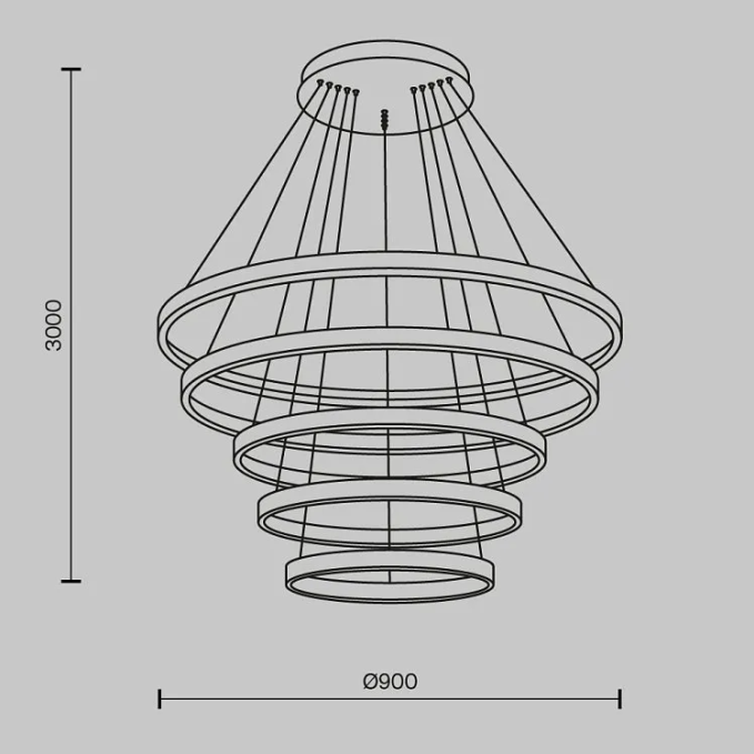 Подвесной светильник Рим / Rim 2600-3500К 173Вт, Maytoni, MOD058PL-L200BSK Подвесной светильник Рим / Rim 2600-3500К 173Вт, Maytoni, MOD058PL-L200BSK