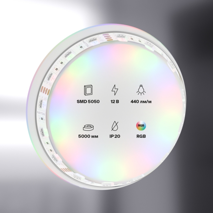 Светодиодная лента 12В 5050 14,4Вт/м Цветная (RGB) 5м IP20, 10134, изображение 4
