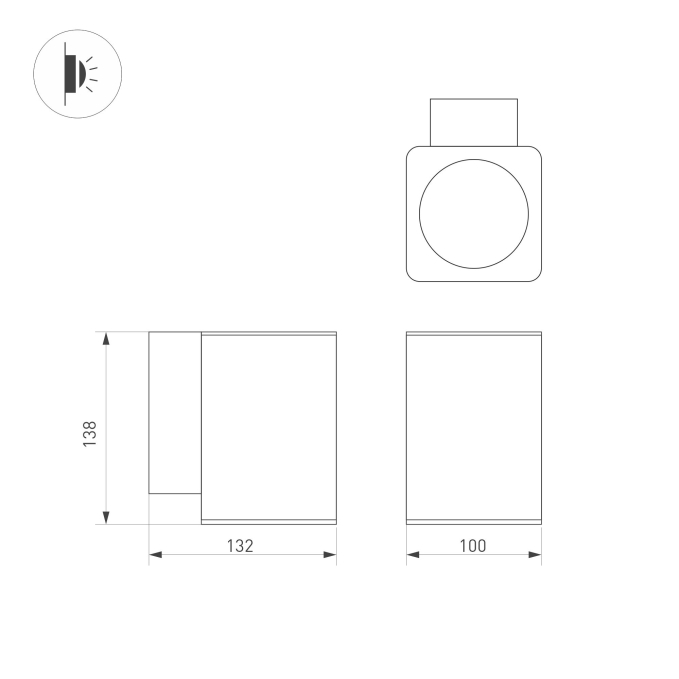Светильник LGD-EVO-WALL-S100x100-12W Warm3000 (GR, 44 deg, 230V), Arlight, 046193, изображение 3 Светильник LGD-EVO-WALL-S100x100-12W Warm3000 (GR, 44 deg, 230V), Arlight, 046193, изображение 3