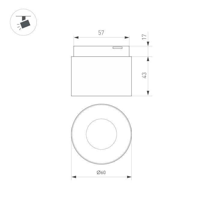 Светильник MAG-MICROCOSM-POINT-R60-5W Warm3000 (BK, 36 deg, 24V), Arlight, 043256, изображение 2 Светильник MAG-MICROCOSM-POINT-R60-5W Warm3000 (BK, 36 deg, 24V), Arlight, 043256, изображение 2