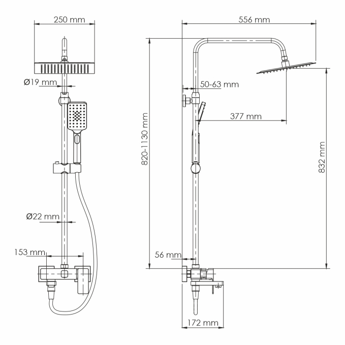 Душевая система WasserKRAFT A27701 Душевая система WasserKRAFT A27701