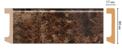 Плинтус напольный Decomaster D235-713 ШК/20, 80x17x2400 мм