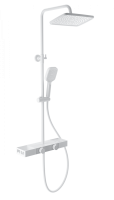 Душевая стойка со смесителем Wonzon & Woghand Shelf WW-B3552-MW белая матовая с термостатом Душевая стойка со смесителем Wonzon & Woghand Shelf WW-B3552-MW белая матовая с термостатом