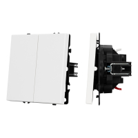 Механизм звонкового выключателя двухклавишный SWT-NOBE-MKR2-SFPL-WH (230V, 10A), Arlight, 061741