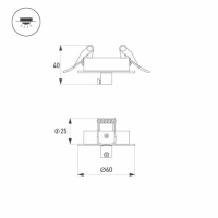 Чаша потолочная встраиваемая SPX-CANOPY-R60-C4 (WH), Arlight, 046009
