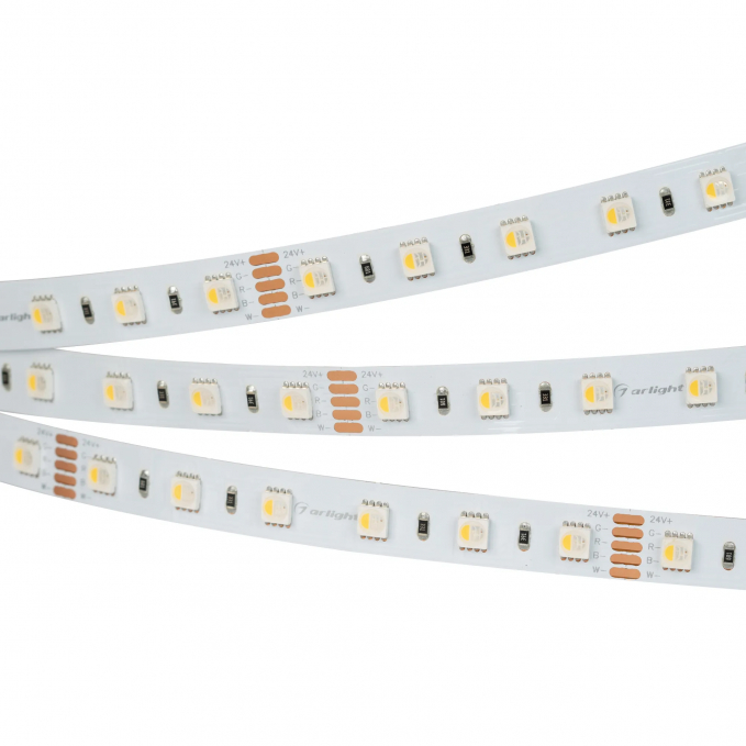 Светодиодная лента RT 2-5000 24V RGBW-One Day 2x (5060, 300 LED, LUX), Arlight, 019151, изображение 1 Светодиодная лента RT 2-5000 24V RGBW-One Day 2x (5060, 300 LED, LUX), Arlight, 019151, изображение 1