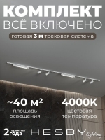 Комплект трековый №5 однофазная накладная Skylite, Hesby Lighting, HSBL_kompl_S005_NI3W4K