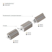Профиль с экраном SL-KANT-H10-ROTATE-2000 CHAMPAGNE GOLD, Arlight, 055323