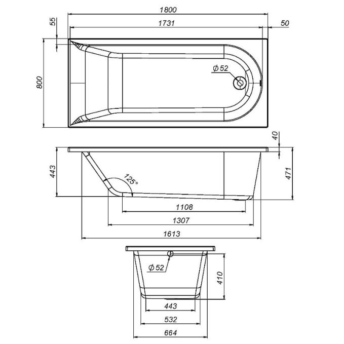 Панель для ванны AM.PM Spirit W72A-180-080W-P2 Панель для ванны AM.PM Spirit W72A-180-080W-P2