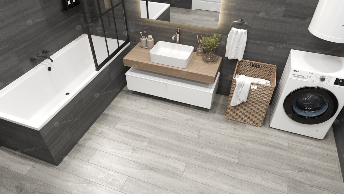 Каменный ламинат SPC (ABA) Alpine Floor Premium XL Дуб Платина, ECO 7-14 MC