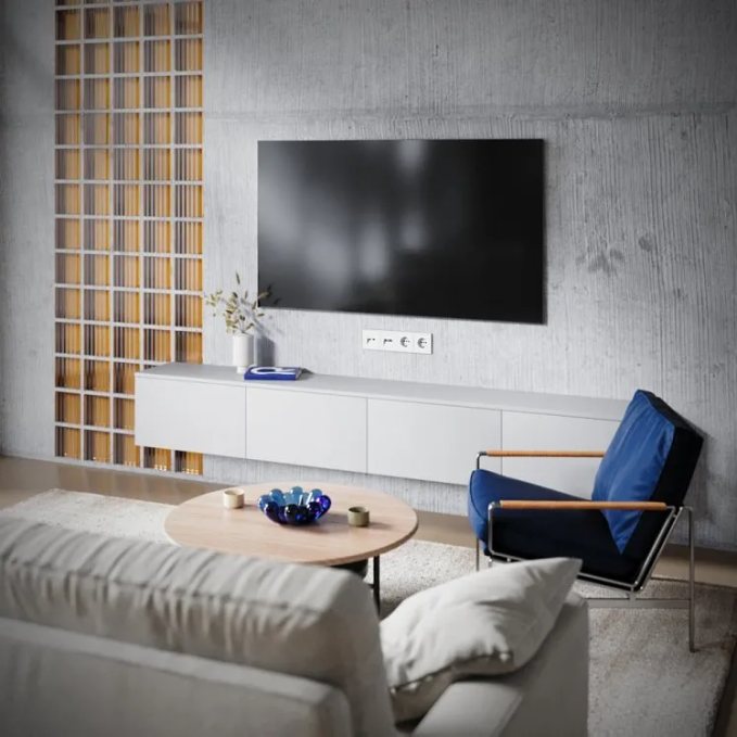 Накладка для розетки TV+RJ45 кат. 6, S70 (белый матовый), Voltum, VLS002702 Накладка для розетки TV+RJ45 кат. 6, S70 (белый матовый), Voltum, VLS002702
