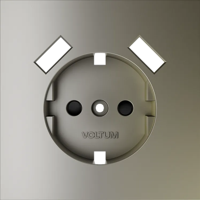 Накладка для розетки с заземлением и защитными шторками, с USB A+A, S70 (шелк), Voltum, VLS000904