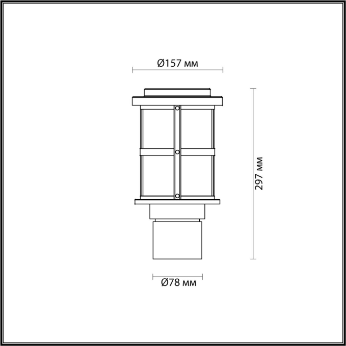 Ландшафтный светильник на базу E27 1*60W IP44 MAGUS NATURE ODL22 715 ODEON LIGHT 4964/1A, схема товара Ландшафтный светильник на базу E27 1*60W IP44 MAGUS NATURE ODL22 715 ODEON LIGHT 4964/1A, схема товара