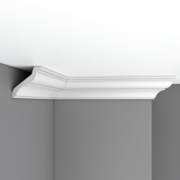 Карниз, плинтус потолочный гладкий Decomaster 96120F гибкий, 80x85x2400 мм