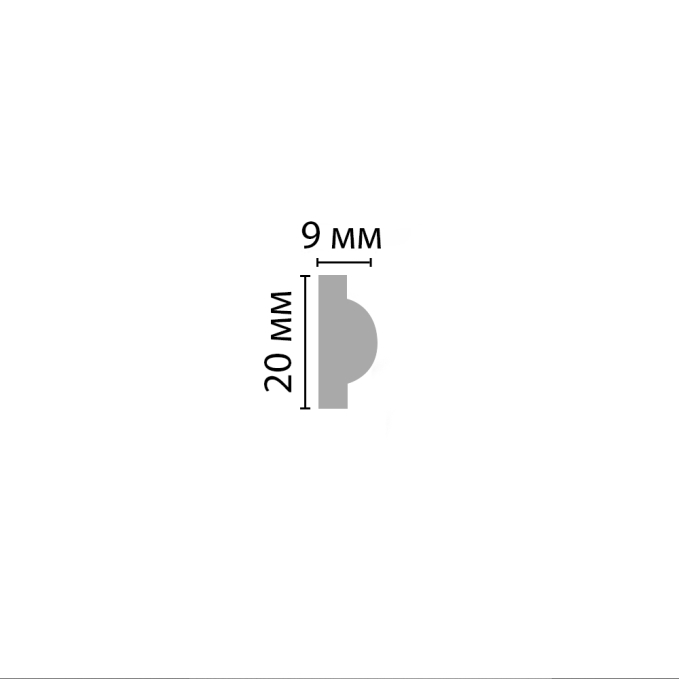 Молдинг гладкий Decomaster 97202F гибкий, 20x9x2400 мм