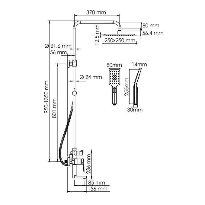 Душевая система WasserKRAFT A155.198.201.BG Душевая система WasserKRAFT A155.198.201.BG