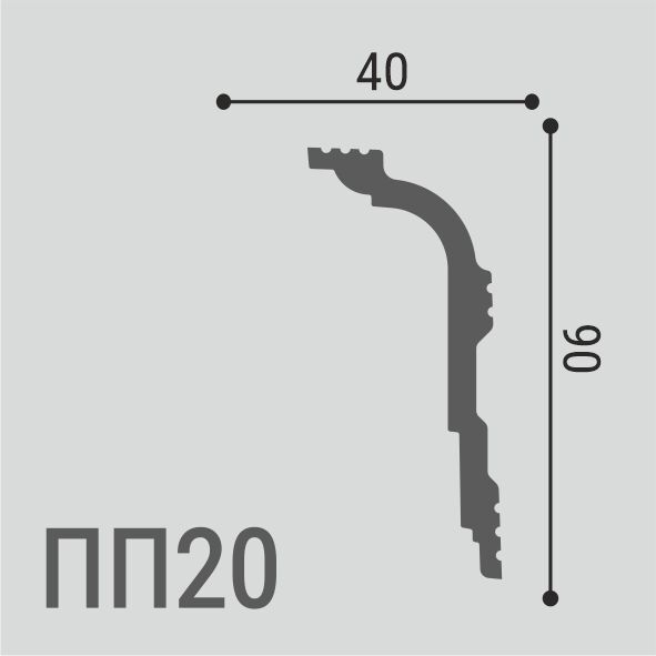 Карниз Де-Багет XPS Polymer ПП 20 90/40 Карниз Де-Багет XPS Polymer ПП 20 90/40