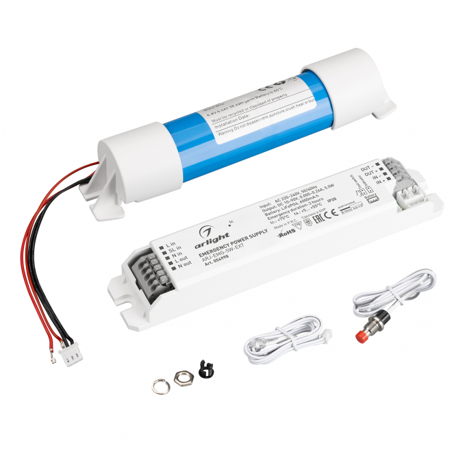 Блок аварийного питания ARJ-EMG-5W-EXT (10-90V, 3H, LiFePO4), Arlight, 054998, изображение 1