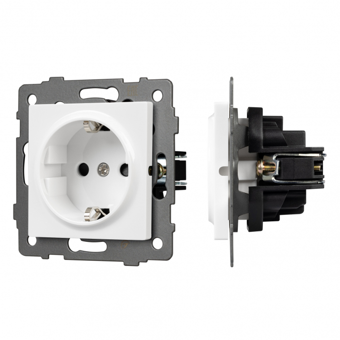 Механизм электрической розетки SCT-MEU1-PL-WH-V (250V, 16A), Arlight, 049814, изображение 1