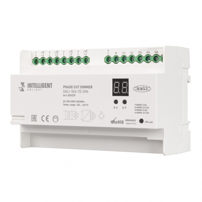 INTELLIGENT ARLIGHT Диммер DALI-504-TE-DIN(230V, 4x2A), Arlight, 029279, изображение 1 INTELLIGENT ARLIGHT Диммер DALI-504-TE-DIN(230V, 4x2A), Arlight, 029279, изображение 1