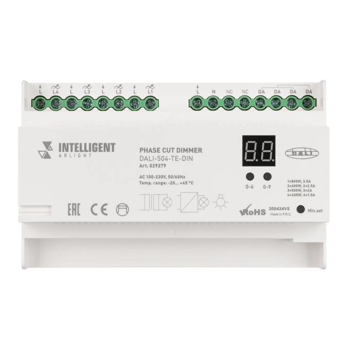 INTELLIGENT ARLIGHT Диммер DALI-504-TE-DIN(230V, 4x2A), Arlight, 029279, изображение 3 INTELLIGENT ARLIGHT Диммер DALI-504-TE-DIN(230V, 4x2A), Arlight, 029279, изображение 3