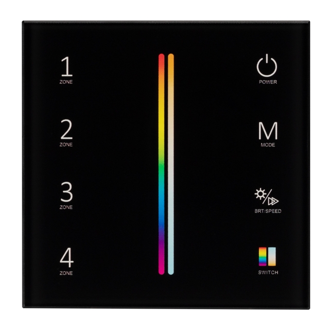 Панель Sens SMART-P55-MULTI Black (3V, 4 зоны, 2.4G), Arlight, 028310, изображение 2 Панель Sens SMART-P55-MULTI Black (3V, 4 зоны, 2.4G), Arlight, 028310, изображение 2