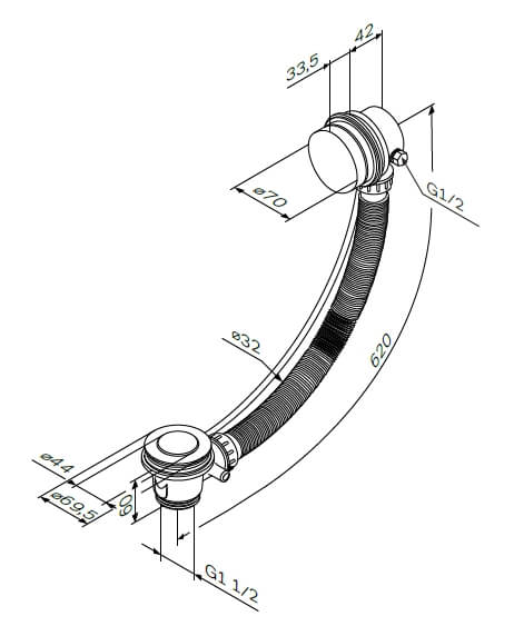 Слив-перелив AM.PM W90A-000-OflB