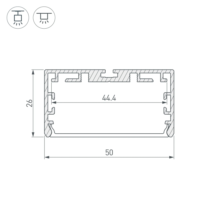 Профиль PLS-LOCK-W50-SMT-2000 ANOD, Arlight, 033772, изображение 3 Профиль PLS-LOCK-W50-SMT-2000 ANOD, Arlight, 033772, изображение 3
