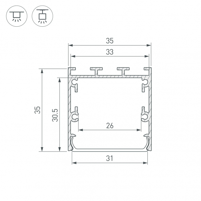 Профиль LINE-S-3535-3000 ANOD, Arlight, 041826, изображение 3