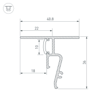 Профиль STRETCH-SHADOW-CEIL-2000 BLACK (A2-CONTOUR-PRO), Arlight, 040703