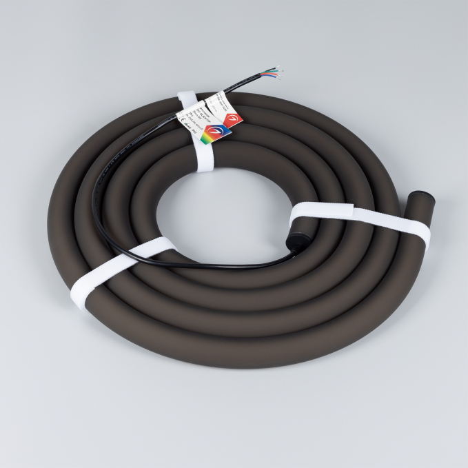 Светодиодная лента герметичная MOONLIGHT-BLACK-TOP-G280-D25mm 24V RGB 360deg (14.4 W/m, IP65, 3m, wire x1), Arlight, 047040, изображение 2