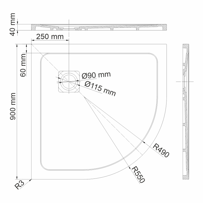 Душевой поддон WasserKRAFT Neime 19T01 Душевой поддон WasserKRAFT Neime 19T01