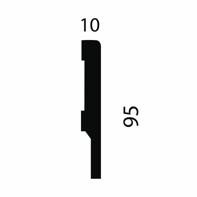 Плинтус Cosca Decor AP73 под покраску, 95x10x2400 мм, МДФ Плинтус Cosca Decor AP73 под покраску, 95x10x2400 мм, МДФ
