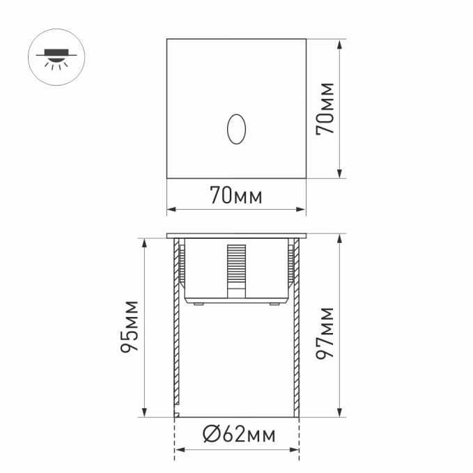 Светильник LT-GAP-S70x70-3W Warm3000 (BK, 30deg, 230V), Arlight, 031167, изображение 6